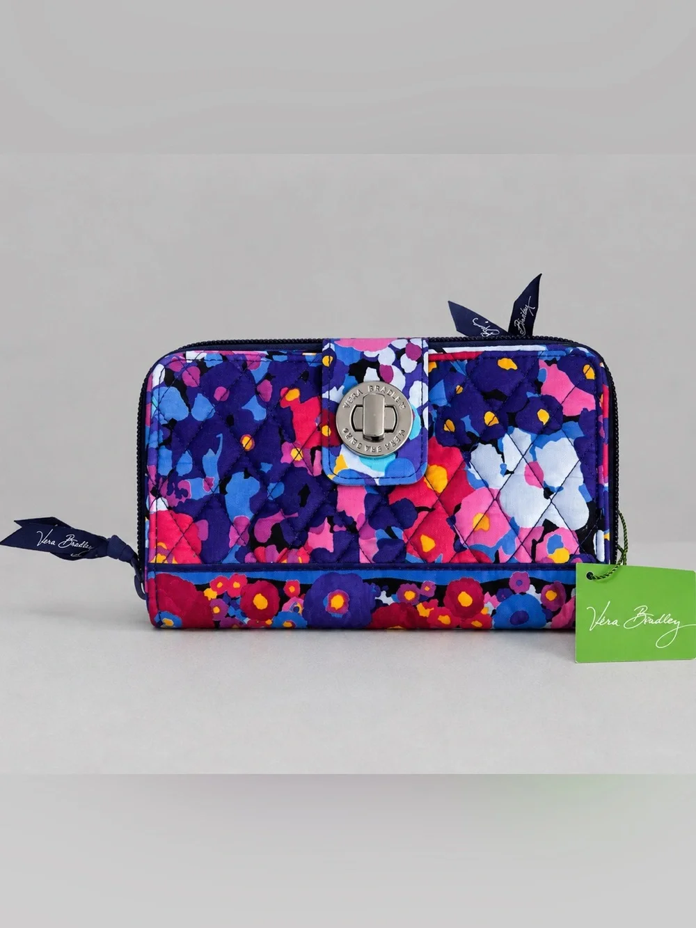 Vera Bradley Turn Lock Wallet Impressionista Floral Quilted Retired New